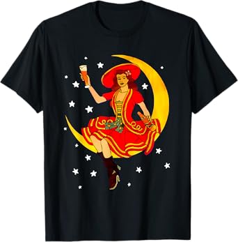 Milwaukee Beer Girl In Moon Old Way For Men And Women T-Shirt