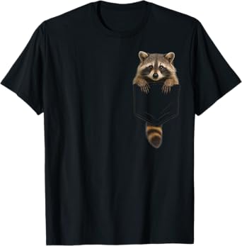 Cute Raccoon Pocket Funny Gifts For Men Women Kid T-Shirt
