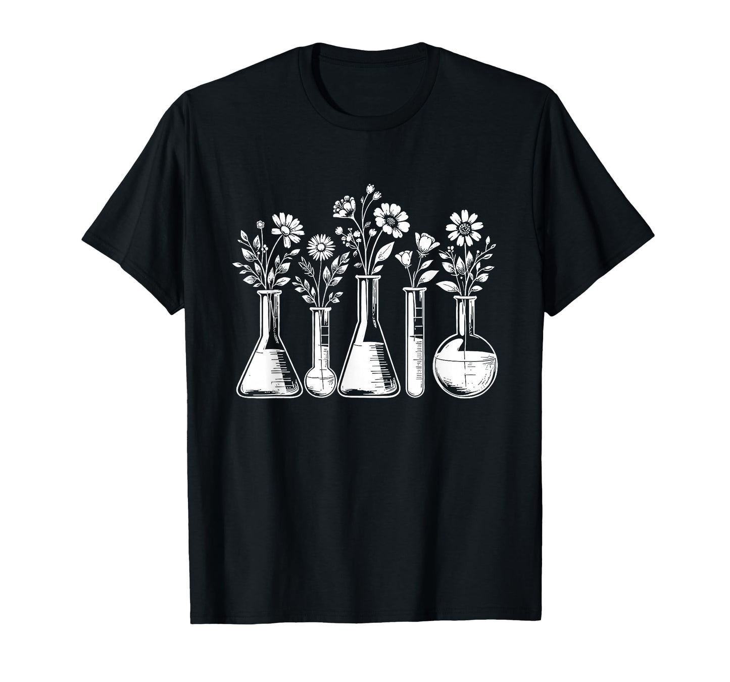 Botanical Beaker Science Teacher Floral Chemistry Lab Week T-Shirt