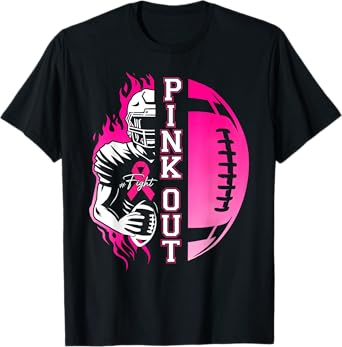 Football Pink Out Team Breast Cancer Awareness Month Womens T-Shirt