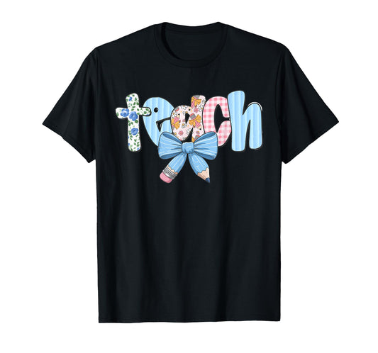 Teacher Shirt Women Teach Teaching Teacher Life Coquette Bow T-Shirt
