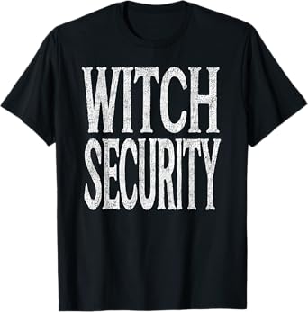 Witch Halloween Costumes Unisex-Adult Black Short Sleeve T-Shirt, Small, Witch Security