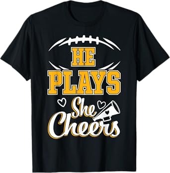 Football and Cheer Mom Cheerleading Mother Football T-Shirt