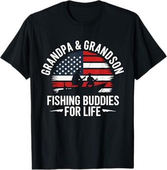 Grandpa and Grandson Fishing Buddies for Life Matching T-Shirt