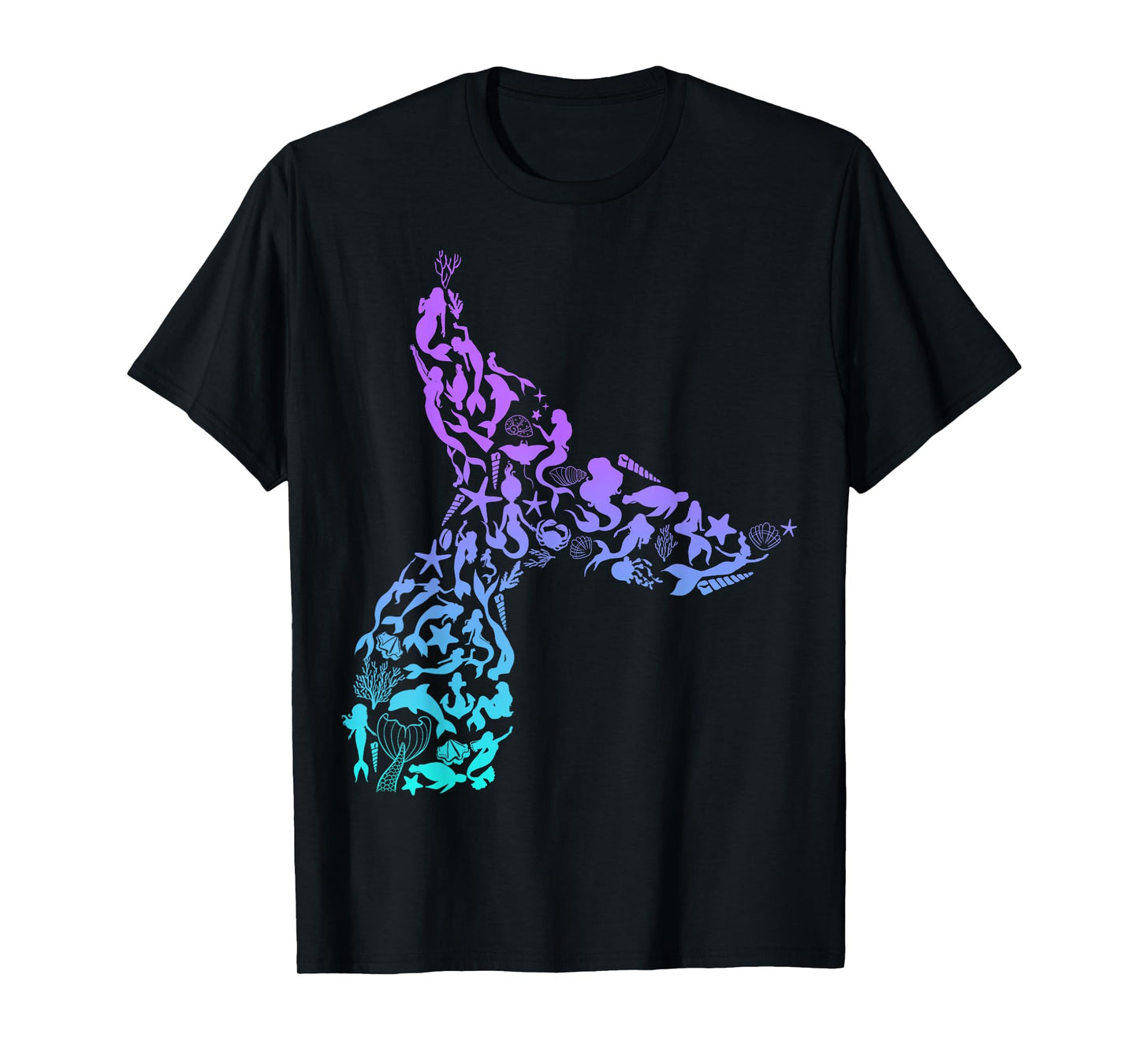 Girls Whale Mermaid Tail Fantasy Design Sea Ocean Themed T-Shirt