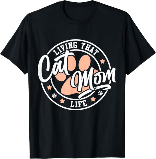 Women Cat Mom Cat Lover Cute Mother's Day Mama I Love My Cat T-Shirt