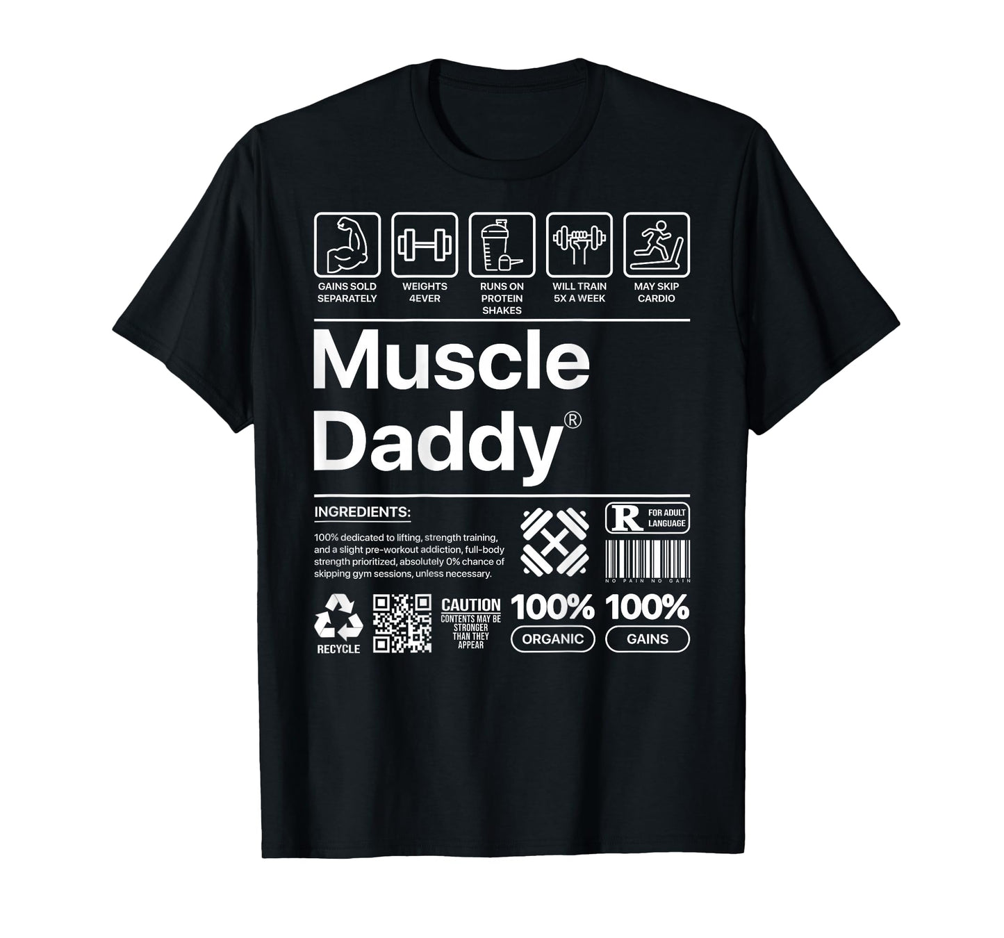 Funny Muscle Daddy For Workout Gym lover and Bodybuilder T-Shirt