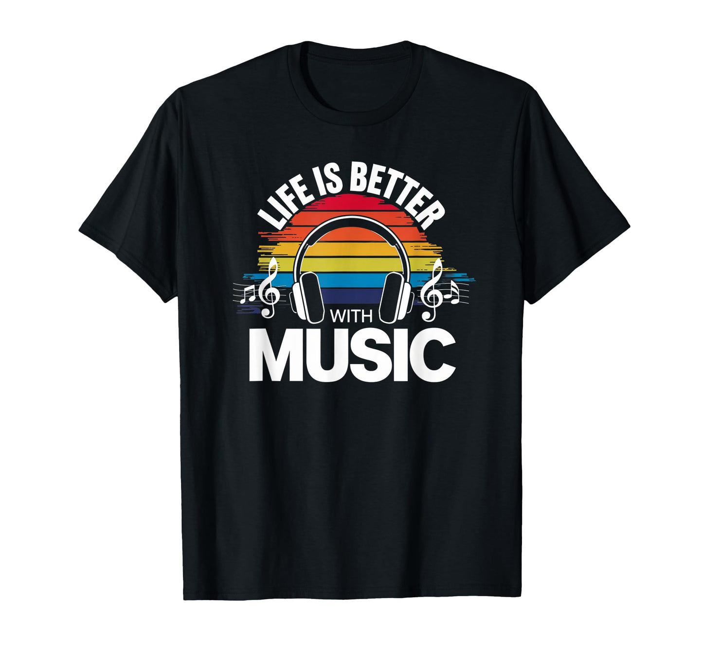 Life Is Better, With Music Lover Musician Vintage Music DJ T-Shirt