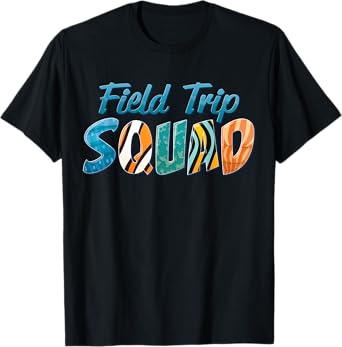 Aquarium Field Trip Squad School Teacher Students Boys Girls T-Shirt