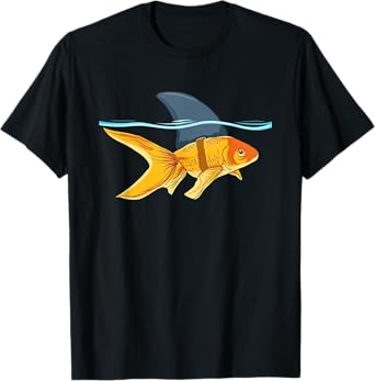Goldfish with Fin Shark Funny Fish T-Shirt