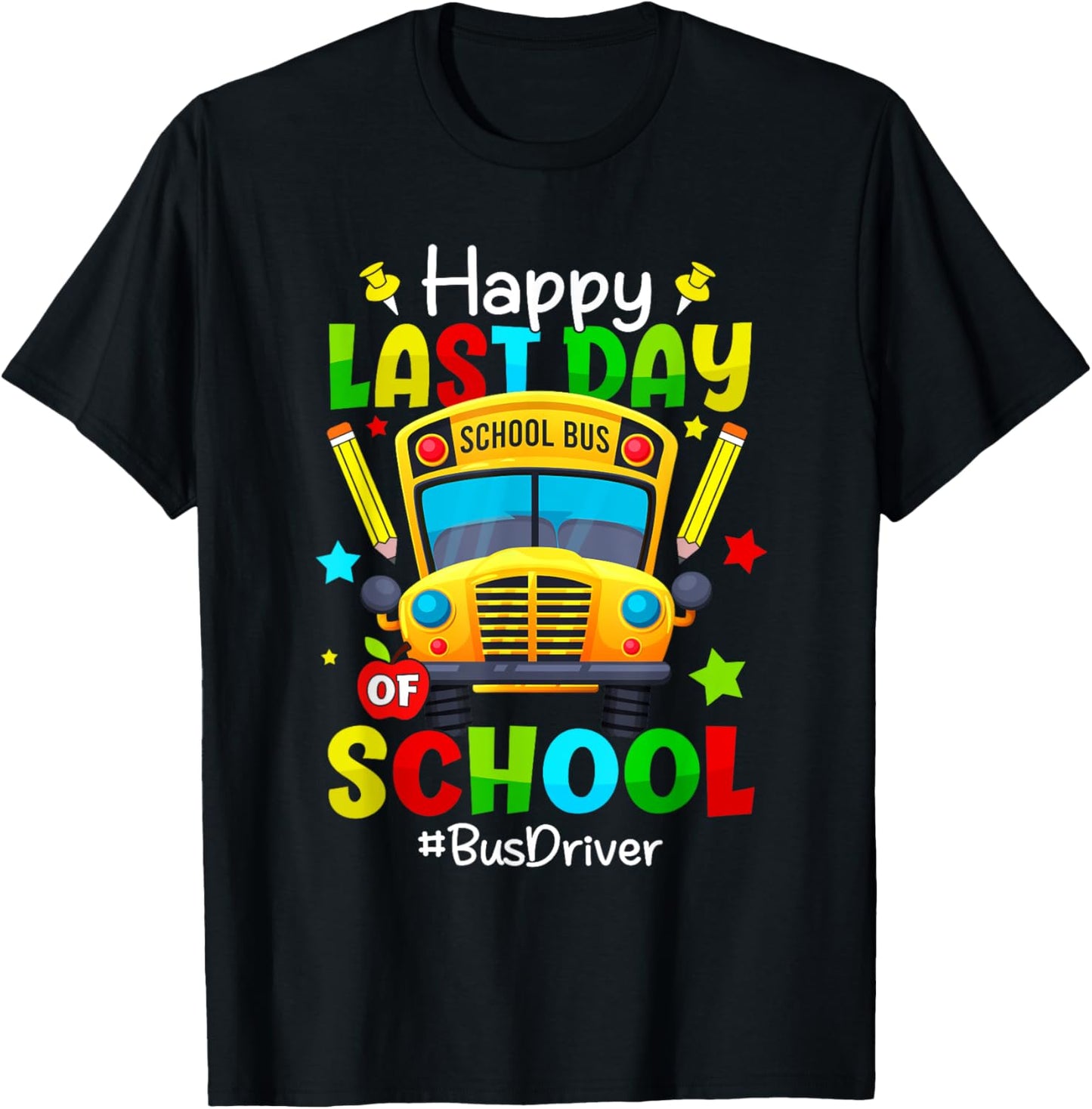 Retro Last Day of School End of School Bus Driver We Out T-Shirt