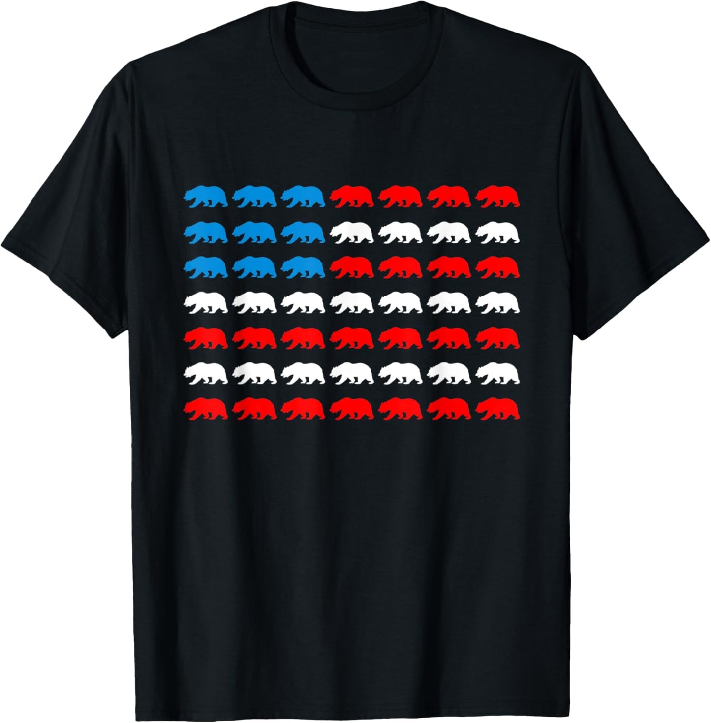 Bear Animal American Flag Independence Day 4th Of July T-Shirt
