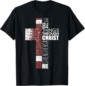 Christian Football Verse I Can Do All Things Through Christ T-Shirt