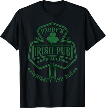 St Patricks Day Irish Pub Paddy's Funny Club Whiskey Beer T-Shirt