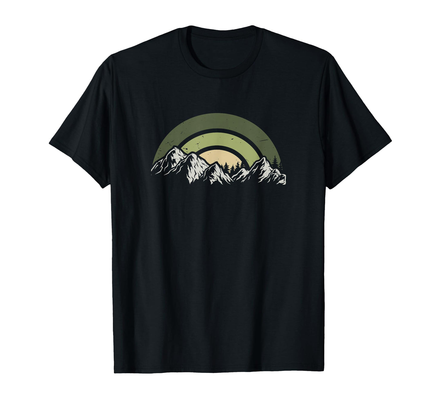 Vintage Nature Graphic Trees Mountains Moon Wildlife Men T-Shirt