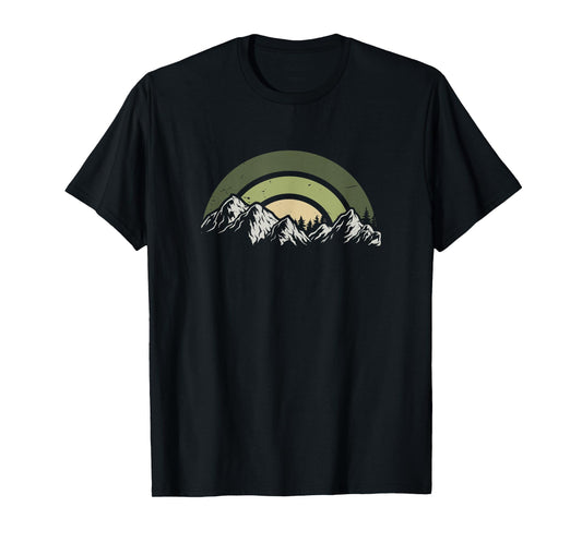 Vintage Nature Graphic Trees Mountains Moon Wildlife Men T-Shirt
