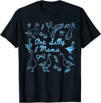One Silly Goose 1st Birthday Matching Family One Silly Mom T-Shirt
