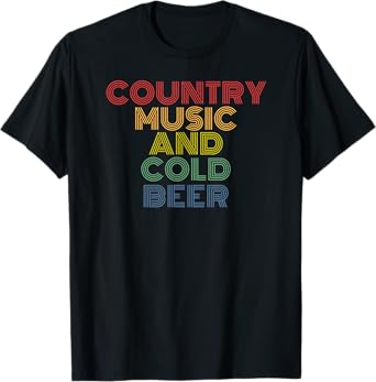 Country Music And Cold Beer retro 70s vintage T-Shirt
