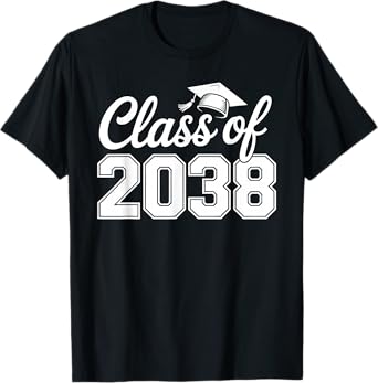 Class of 2038 Grow with Me Funny Kindergarten to Graduation T-Shirt