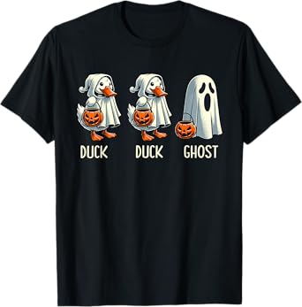 Duck Ghost Pun Trunk or Treat Trick or Treat Funny Halloween T-Shirt