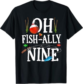 O-fish-ally Nine Birthday Decorations 9th Birthday Boy T-Shirt
