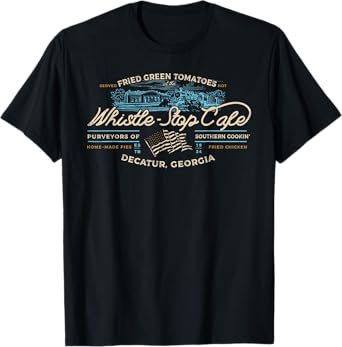 Vintage Whistle Stop Drink Coffee Cafe Food Retro Movies T-Shirt