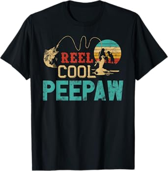Reel Cool Peepaw vintage funny fishing rod gifts for Peepaw T-Shirt