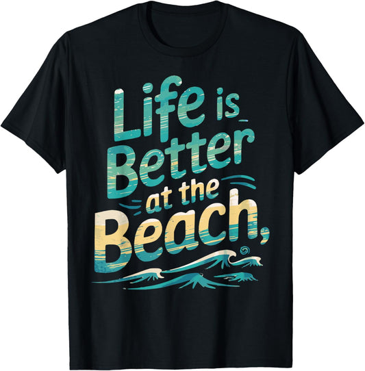 Life Is Better At The Beach Retro Summer Vacation Tee T-Shirt