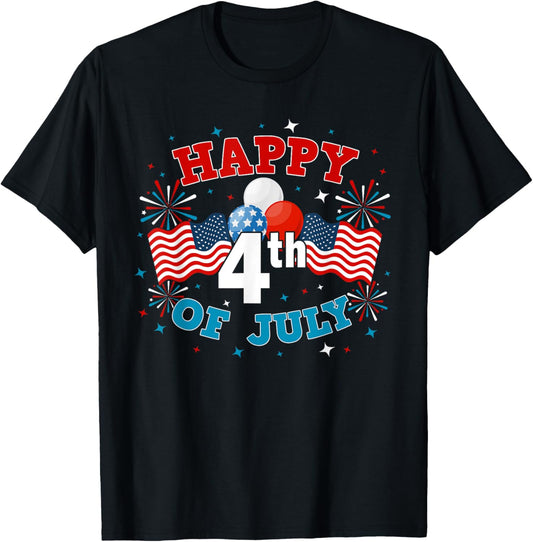 Happy 4th Of July Patriotic American Us Flag 4th Of July T-shirt