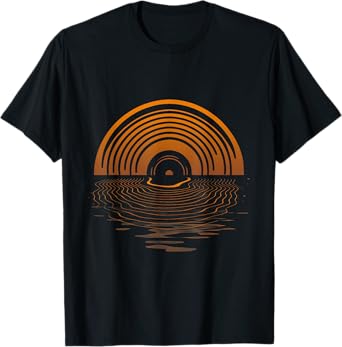 Vinyl Record Sunset Retro Vintage Vinyl Record Turntable T-Shirt