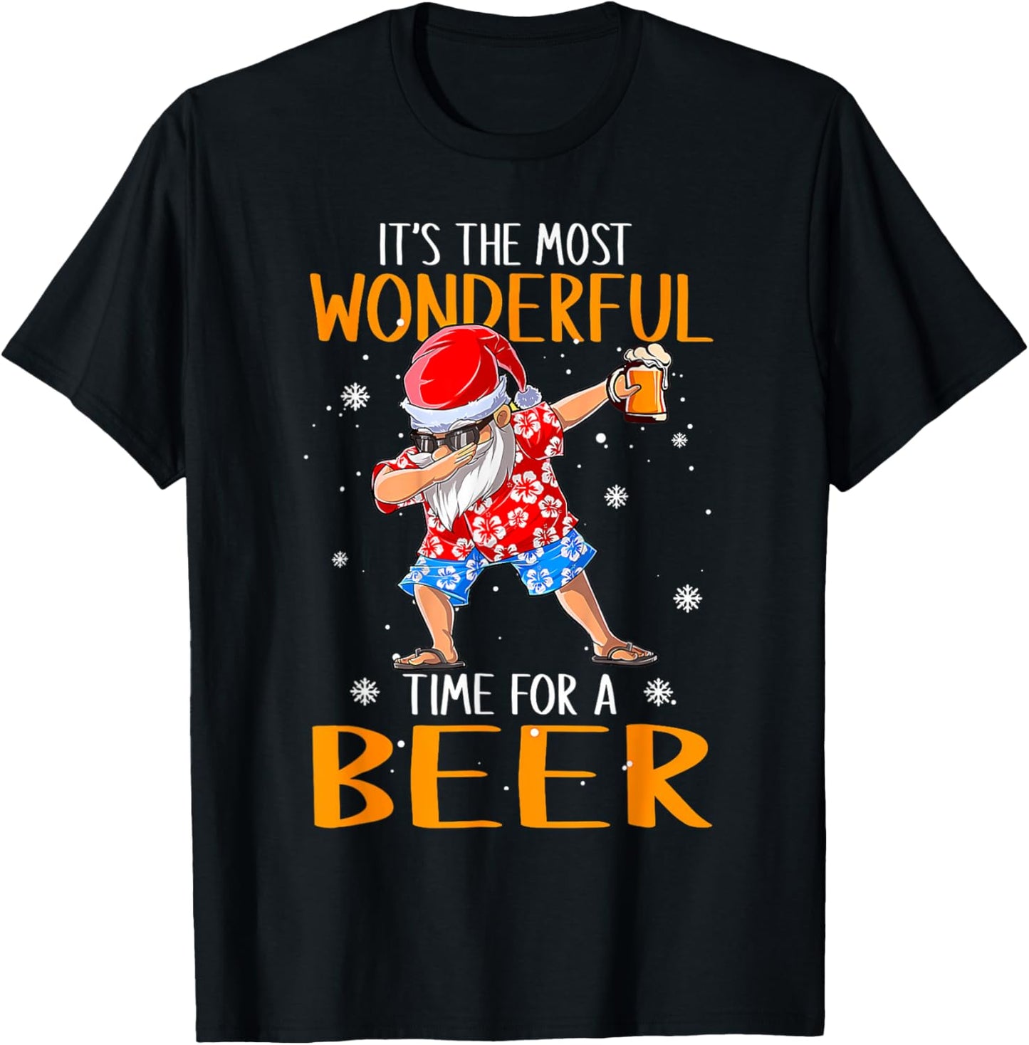 Funny Christmas in July Santa Hawaiian Wonderful Beer Lover T-Shirt