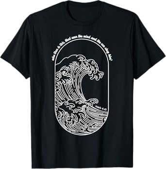 Vintage Wind And Waves Obey Christian Jesus Japanese Wave T-Shirt