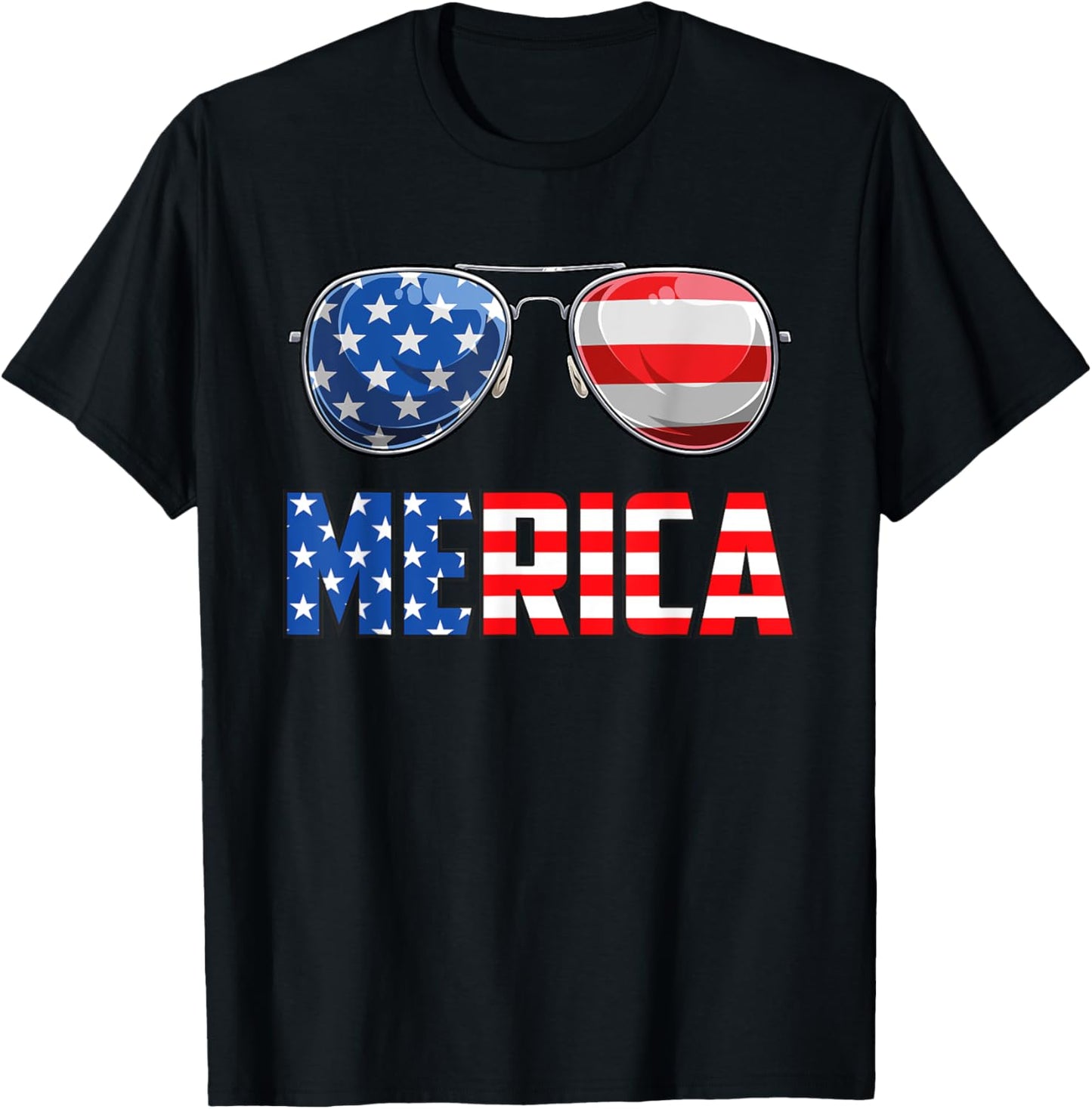 Merica Sunglasses 4th of July For Men Women kids US T-Shirt