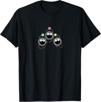 Cute Anime Soot Man with Colourful Sugar Stars T-Shirt