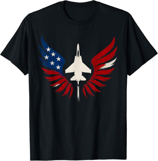 Patriotic Usa Flag Fighter Jets 4th Of July Eagle Boys Men T-shirt