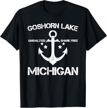 GOSHORN LAKE MICHIGAN Funny Fishing Camping Summer Gift T-Shirt