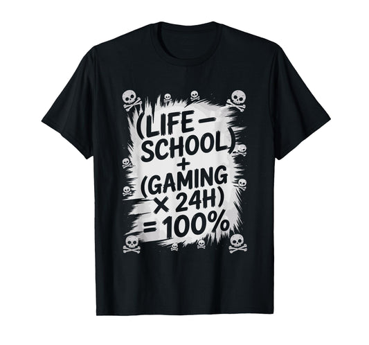Funny Gamer Math for Teens – Gaming Life Formula T-Shirt