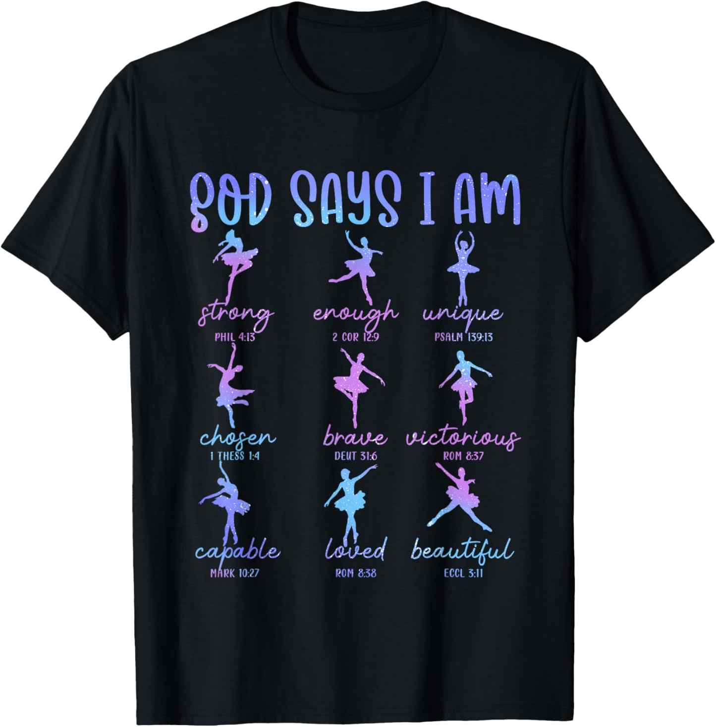 God Says I-Am Ballerina Dancer Christian Faith Ballet Dance T-Shirt