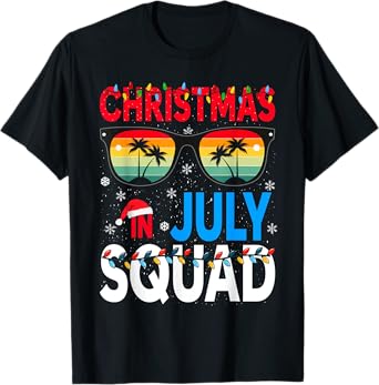 Christmas In July Squad Family Beach Vacation Summer T-Shirt
