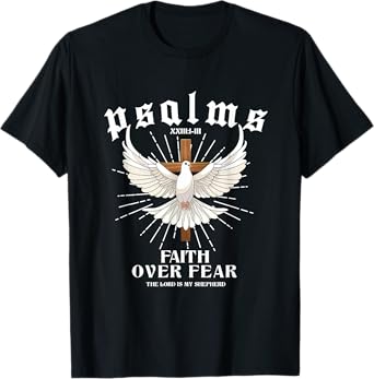 Vintage Faith Over Fear Bible Verse Aesthetic Christian T-Shirt