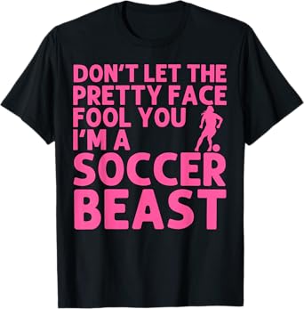 Cool Soccer Art For Women Teen Girls Goalie Soccer Player T-Shirt