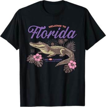 Retro Florida Vacation Cute Alligator T-Shirt
