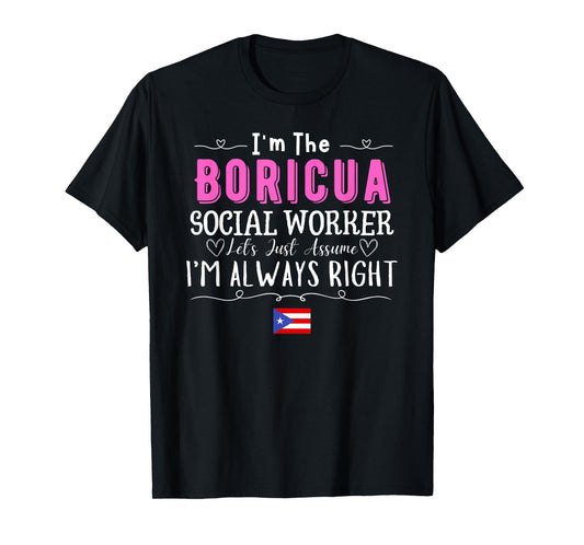 Boricua Social Worker Puerto Rico Puerto Rican Flag T-Shirt