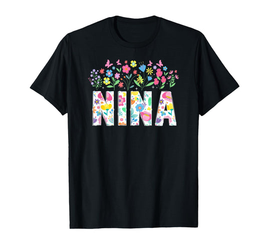 Nina Flowers Nina Grandmother Nina Grandma T-Shirt