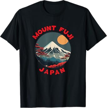 Mount Fuji Japan Distressed Circle Vintage T-Shirt