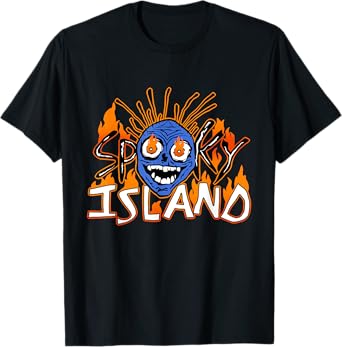 Spooky Island Amusement Park Island Resort Halloween Skull T-Shirt