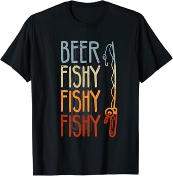 Retro Beer Fishy Fishy Funny Fishing And Beer Fishermans T-Shirt