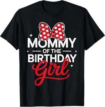 Mommy Of The Birthday Girl Cute Pink Family Matching Party T-Shirt