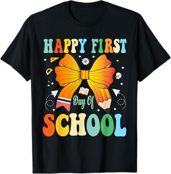 Happy First Day Of School Pencil Teacher Kids Back To School T-Shirt