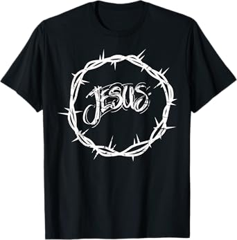 Mens Jesus Crown of Thorns Graphic Design T-Shirt